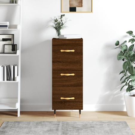 vidaXL Aparador madera de ingeniería marrón roble 34,5x34x90 cm