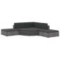 vidaXL Set de muebles de jardín 6 pzas y cojines ratán sintético gris vidaXL Set de muebles de jardín 6 pzas y cojines ratán sintético gris