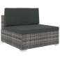 vidaXL Set de muebles de jardín 6 pzas y cojines ratán sintético gris vidaXL Set de muebles de jardín 6 pzas y cojines ratán sintético gris