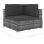 vidaXL Set de muebles de jardín 6 pzas y cojines ratán sintético gris vidaXL Set de muebles de jardín 6 pzas y cojines ratán sintético gris