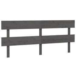 vidaXL Cabecero de cama madera maciza de pino gris 204x3x81 cm