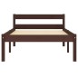 vidaXL Estructura de cama madera maciza pino marrón oscuro 90x200 cm vidaXL Estructura de cama madera maciza pino marrón oscuro 90x200 cm
