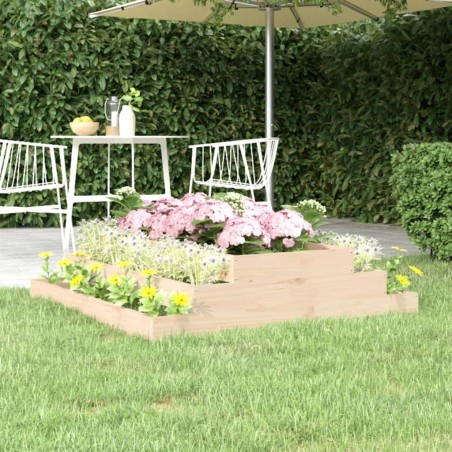 vidaXL Jardinera de madera maciza de pino 110x110x27 cm