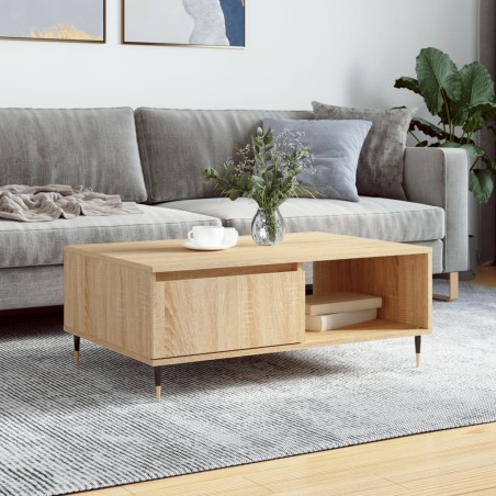 vidaXL Mesa de centro madera de ingeniería roble Sonoma 90x60x35 cm