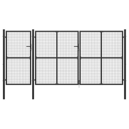 vidaXL Puerta de jardín de acero gris antracita 400x150 cm