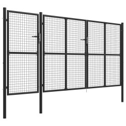 vidaXL Puerta de jardín de acero gris antracita 400x150 cm