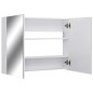 vidaXL Armario de baño con espejo MDF blanco 80x15x60 cm vidaXL Armario de baño con espejo MDF blanco 80x15x60 cm