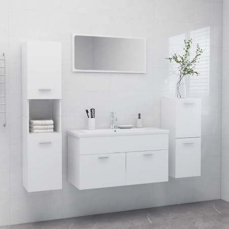 vidaXL Juego de muebles de baño madera de ingeniería blanco