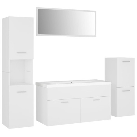 vidaXL Juego de muebles de baño madera de ingeniería blanco