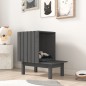 vidaXL Casa para gatos de madera maciza de pino gris 60x36x60 cm