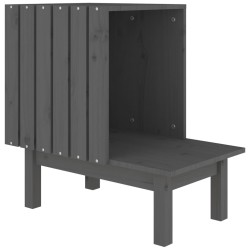vidaXL Casa para gatos de madera maciza de pino gris 60x36x60 cm