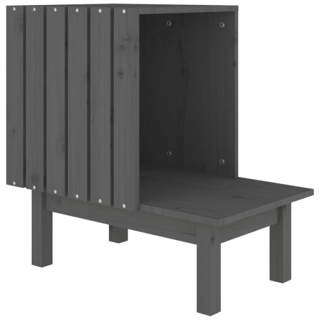vidaXL Casa para gatos de madera maciza de pino gris 60x36x60 cm