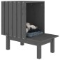 vidaXL Casa para gatos de madera maciza de pino gris 60x36x60 cm