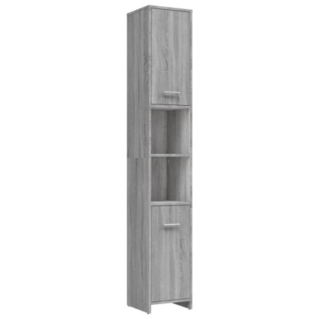 vidaXL Armario de baño madera contrachapada gris Sonoma 30x30x183,5 cm