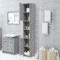 vidaXL Armario de baño madera contrachapada gris Sonoma 30x30x183,5 cm