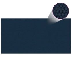vidaXL Cubierta solar de piscina de PE flotante negro y azul 975x488cm