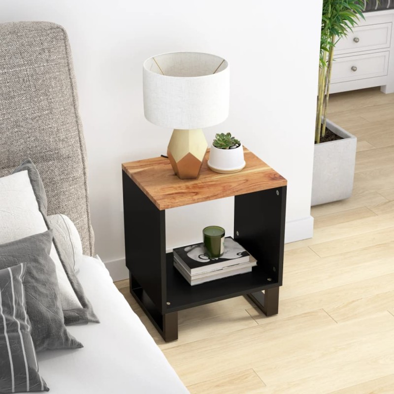 vidaXL Mesa de centro madera maciza acacia y contrachapada 40x31x46 cm vidaXL Mesa de centro madera maciza acacia y contrachapada 40x31x46 cm