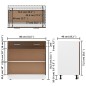 vidaXL Armario inferior madera contrachapada marrón roble 80x46x81,5cm vidaXL Armario inferior madera contrachapada marrón roble 80x46x81,5cm