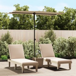 vidaXL Sombrilla de jardín con palo de aluminio gris taupe 180x110 cm 
