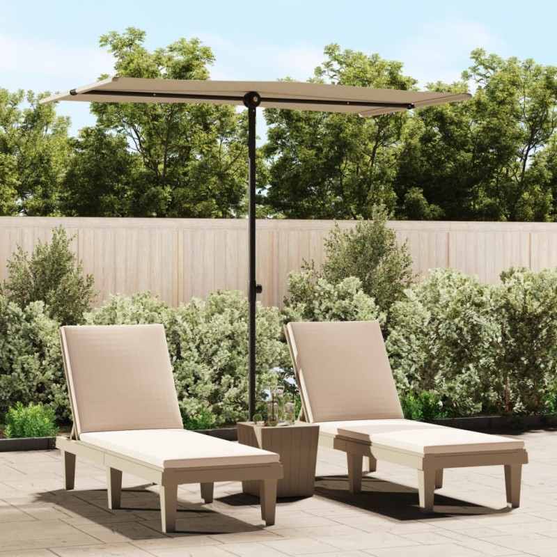 vidaXL Sombrilla de jardín con palo de aluminio gris taupe 180x110 cm vidaXL Sombrilla de jardín con palo de aluminio gris taupe 180x110 cm