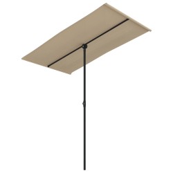 vidaXL Sombrilla de jardín con palo de aluminio gris taupe 180x110 cm 