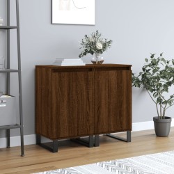 vidaXL Aparadores 2 uds madera de ingeniería marrón roble 40x35x70 cm