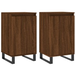 vidaXL Aparadores 2 uds madera de ingeniería marrón roble 40x35x70 cm
