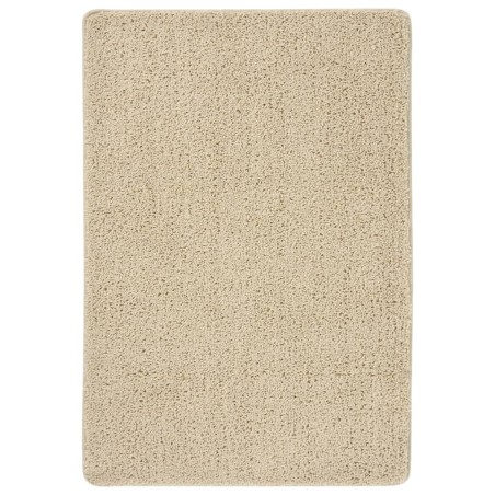 vidaXL Alfombra peluda antideslizante color crema 160x230 cm