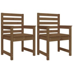 vidaXL Sillas jardín 2 unidades madera pino marrón miel 60x48x91 cm