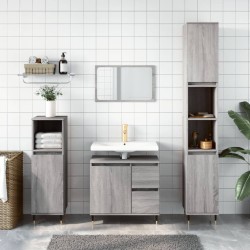 vidaXL Armario de baño madera contrachapada gris Sonoma 65x33x60 cm