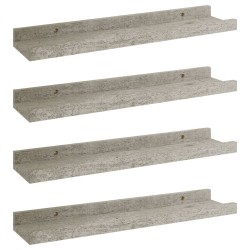 vidaXL Estantes de pared 4 unidades gris hormigón 40x9x3 cm