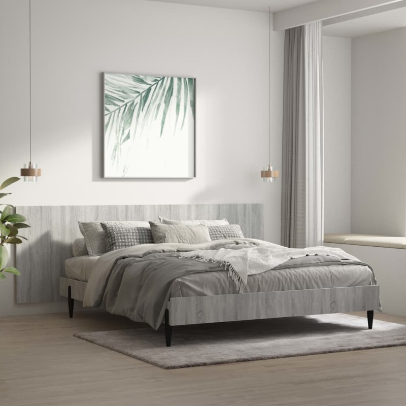 vidaXL Cabecero pared madera contrachapada gris Sonoma 240x1,5x80 cm vidaXL Cabecero pared madera contrachapada gris Sonoma 240x1,5x80 cm