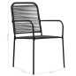 vidaXL Set de comedor de jardín 9 pzas cuerda de algodón y acero negro vidaXL Set de comedor de jardín 9 pzas cuerda de algodón y acero negro