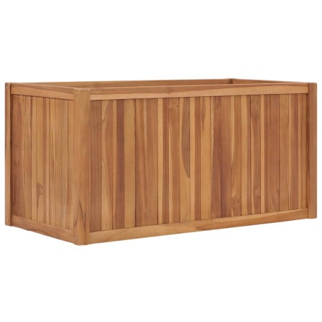 vidaXL Arriate elevado madera maciza de teca 100x50x50 cm