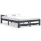 vidaXL Estructura de cama madera maciza de pino gris oscuro 180x200 cm vidaXL Estructura de cama madera maciza de pino gris oscuro 180x200 cm