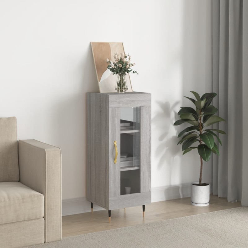 vidaXL Aparador madera de ingeniería gris Sonoma 34,5x34x90 cm vidaXL Aparador madera de ingeniería gris Sonoma 34,5x34x90 cm