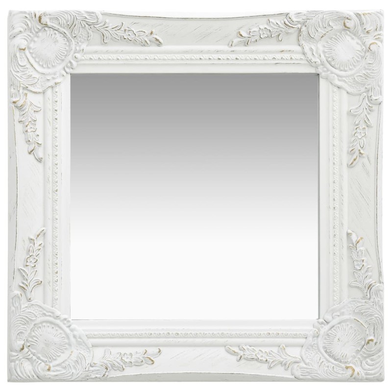 vidaXL Espejo de pared estilo barroco blanco 40x40 cm vidaXL Espejo de pared estilo barroco blanco 40x40 cm