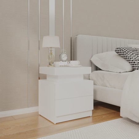 vidaXL Mesita de noche madera contrachapada blanco 45x35x52 cm