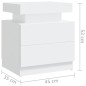 vidaXL Mesita de noche madera contrachapada blanco 45x35x52 cm