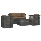 vidaXL Muebles de palés de jardín 5 piezas cojines madera maciza pino vidaXL Muebles de palés de jardín 5 piezas cojines madera maciza pino