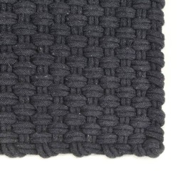 vidaXL Alfombra rectangular algodón antracita 200x300 cm