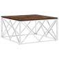 vidaXL Mesa de centro acero inoxidable y madera maciza reciclada vidaXL Mesa de centro acero inoxidable y madera maciza reciclada
