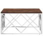 vidaXL Mesa de centro acero inoxidable y madera maciza reciclada vidaXL Mesa de centro acero inoxidable y madera maciza reciclada