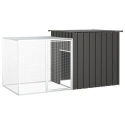 vidaXL Jaula de gallinas acero galvanizado antracita 200x91x100 cm