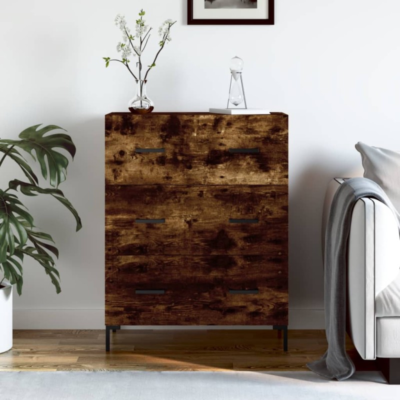 vidaXL Aparador de madera de ingeniería roble ahumado 69,5x34x90 cm vidaXL Aparador de madera de ingeniería roble ahumado 69,5x34x90 cm