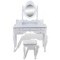 vidaXL Tocador con espejo y taburete 7 cajones blanco vidaXL Tocador con espejo y taburete 7 cajones blanco