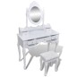 vidaXL Tocador con espejo y taburete 7 cajones blanco vidaXL Tocador con espejo y taburete 7 cajones blanco