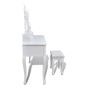 vidaXL Tocador con espejo y taburete 7 cajones blanco vidaXL Tocador con espejo y taburete 7 cajones blanco