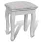 vidaXL Tocador con espejo y taburete 7 cajones blanco vidaXL Tocador con espejo y taburete 7 cajones blanco