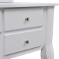 vidaXL Tocador con espejo y taburete 7 cajones blanco vidaXL Tocador con espejo y taburete 7 cajones blanco